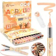 8 loại mới, 12 màu, cộng với tông màu da cổ điển/màu macaron, 72 bút đánh dấu màu acrylic, 36 tông màu da + 36 màu macaron, vẽ tranh, tô màu, dụng cụ nghệ thuật chuyên nghiệp, quà tặng ngày lễ Halloween, Giáng sinh, Phục sinh - Bút đánh dấu acrylic lỏng trực tiếp - Xem 15