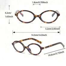 1 Piece Small Elliptical Frame Glasses Personality Street Concave Shape, Transparent Glasses Accessories, Women's Glasses Accessories, Colorful Boho Holiday - Onca - 查看 4