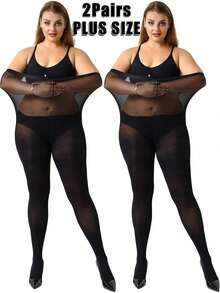 2 đôi tất nữ cỡ lớn 20 D phong cách tối giản gợi cảm, quần tất màu đen và màu mơ, quần bó nữ mỏng nhẹ, thích hợp mặc hàng ngày và đi làm, trang trí Halloween và Giáng sinh, hoàn hảo cho mọi dịp, ấm cúng - Nhiều màu - Xem 4