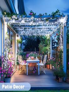 33ft/Festival Party String Lights Outdoor Waterproof 8 Flashing Modes Christmas Decorative Lights 100 LED Bulbs Suitable For Winter Parties Valentine's Day New Year Indoor & Outdoor Festive Home Decor (White Version) - Multicolor - View 3