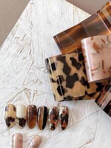 4卷玳瑁指甲箔指甲转移箔美甲箔贴花全息箔豹纹指甲美甲贴纸用于DIY水晶指甲装饰美甲用品