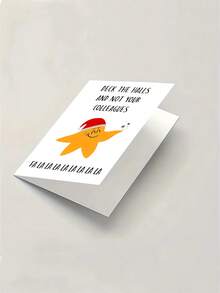 有趣的圣诞贺卡与信封 - 装饰大厅而不是你的同事，圣诞帽星卡通设计，非常适合朋友、家人、丈夫、儿子、节日贺卡 | 俏皮的设计 | 节日问候，圣诞贺卡