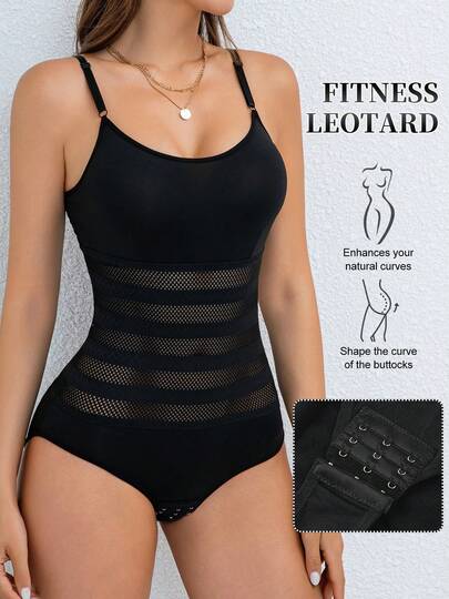 Women's Tight Shapewear Bodysuit, Breathable Mesh Waist Cincher And Butt Lifter