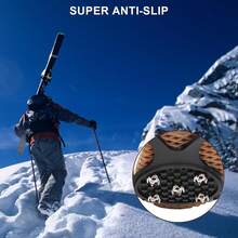 2 Pairs Crampons Pour Bottes, Snow Cleats, Non-Skid 10-Claw Crampons Grippers Spikes Hiking Boots, & Snow Shoes, Hiking Gear, Essentials, Accessories Winter Sports (L Size)