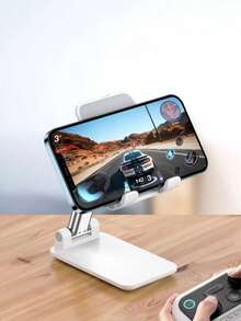 1pc Foldable Phone Stand, Telescopic Folding Desktop Phone Holder, Slouchy Person Desktop Electronics Stand, Live Streaming Tablet Stand, Adjustable Multifunctional Swivel Support, Suitable For Slouchy People To Watch Videos, Live Stream, Study, Portable And Foldable Phone Stand - Multicolor - View 5