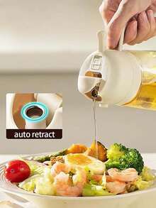 1 件自动开/关烹饪调味瓶、二合一喷油瓶、完美油量控制、防尘调味油瓶、酱油瓶、防漏大调味罐、耐高温玻璃油瓶、野餐露营烧烤用品、厨房用具 - 彩色 - 查看 8