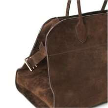 女士高端小众设计大容量复古通勤手提包 - 时尚百搭，四季皆宜，多功能单肩托特包，提供充足的空间容纳健身包、手提包，满足日常通勤需求，复古风格 - 棕色 - 查看 4