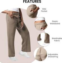 3 Pack Women's Wide Leg Sweatpants Workout And Yoga (Plus Sizes Available) ZQZF - Taupe / Abu-abu Muda / Abu-abu Sedang - View 4