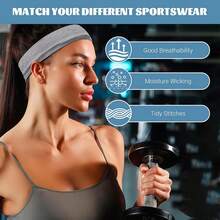 7 colores diadema de algodón, diadema deportiva + 7 bandas para el cabello, diadema elástica suave que absorbe el sudor para hombres y mujeres, adecuada para yoga, fitness, correr, ciclismo y gimnasia - 1 - Ver 4