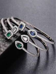 1 Piece Exquisite, Gorgeous, High-End, Versatile Copper Inlaid Cubic Zirconia Women's Bracelet, Women's Valentine's Day Gift Wedding Jewelry, Suitable For High-End Occasions, Daily Wear, For Mothers, Mother's Day Gift ﻿ - 1# - View 11