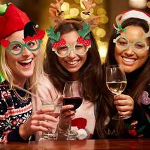 6 peças - Óculos de papel em formato de alce para árvore de Natal de Papai Noel - Lembrancinhas para cabines de fotos e decorações de Natal - Acessórios inovadores para celebrações de feriados, decoração de Natal, decorações de Natal, presentes de Natal, óculos de Natal com glitter, armações de óculos para festas de fim de ano, acessórios de decoração de Natal, óculos de fantasia para festas de Natal, lembrancinhas de fim de ano