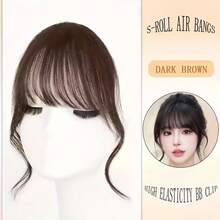 Peluca con flequillo rizado para mujer, de aspecto natural y cómoda de llevar, se ajusta perfectamente a la frente, hecha de cabello sintético de alta calidad, con flequillo estilo francés, perfecta para festivales de música, fiestas de Navidad y otras ocasiones. Accesorios para el cabello, elegantes pinzas de garra, accesorios para el cabello de invierno