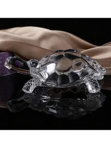 1pc Charming Transparent Sea Turtle Statue - A Healthy Blessing Decor, High Transparency, Cute Home Accessory For Sea Turtle Lovers, Sea Turtle Decor, Sea Turtle Statue, Sea Turtle Gift, Home Decor Statue, Unique Home Decor, Mini Statue, Small Ornament