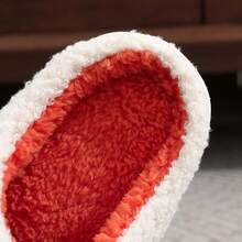 Cozy Plush Halloween Pumpkin Slippers, Non-Slip Fluffy Design - White Pumpkin Dog - View 4