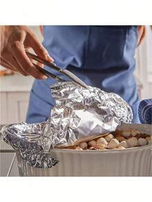 1 rollo de papel de aluminio amigable, clásico y duradero, de 12 pulgadas de ancho, con papel de embalaje de papel de aluminio para barbacoa y rollo de papel de aluminio de alta calidad, adecuado para el envasado y almacenamiento de alimentos