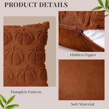 EstiloTendenciaGenéRico 2 Fundas De Almohada De OtoñO,Funda De Almohada De Calabaza De Halloween,Funda De Cojines Cuadradas-Para OtoñO, AccióN De Gracias Para Sofá Y DecoracióN Del Hogar (MarróN)Calidad PremiumVersióN Mejorada - Marrón - Ver 6