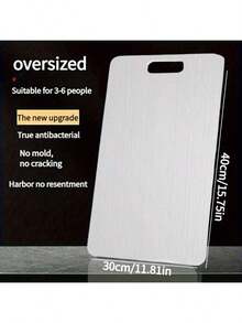 1pc Premium Stainless Steel Cutting Board - Double Sided, Rust-Resistant, Suitable For Meat, Fruits And Vegetables, Dishwasher Friendly, Multiple Sizes Available - Silver - View 14