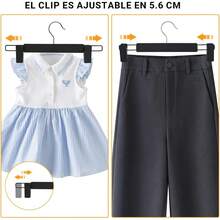 CASAMIEL 30 PCS Perchas para Pantalones, Perchas de 30.5cm con Clips Antideslizantes y Ajustables, Ganchos de Metal para Ropa, Bufanda, Pantalones y Faldas - 1 - Ver 3