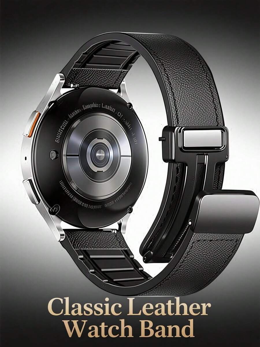 适用于三星 Galaxy Watch 7、Band 6、5、4、FE、Active 2（40 毫米/44 毫米）/ Watch 6 / 4 Classic / Watch 5 Pro / Watch 3 的磁吸式真皮表带。20 毫米真皮表带，适用于三星手表。也适用于华为 Watch 2 / Watch 2 Sport / Watch GT 42 毫米 / Watch GT2 42 毫米 / Watch GT3 42 毫米。兼容 Garmin 20 毫米表耳的手表（例如 Forerunner、Vivoactive、Venu、Fenix 系列）。