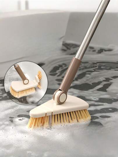 1/2pcs Bathroom Floor Scrub Brush, Tile Grout Cleaning Brush With Long Handle For Bathroom, Toilet, Wall Cleaning