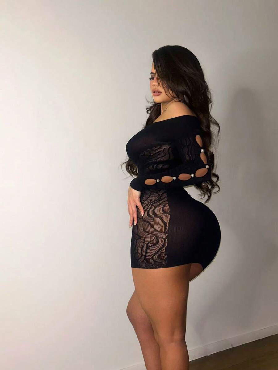 Sexy Lingerie ,Women's One Piece Fishnet Lingerie Bodysuit Mesh Bodystocking Sexy Tights Underwear Nightwear - Black - View 1