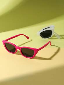 2pcs Kids Retro Foldable Eyeglasses Set, Fashionable Y2K Novelty Decorative Glasses, Suitable For Boys And Girls Daily Wear, Photo Shoot, Graduation, Back To School, Valentine's Day Gift