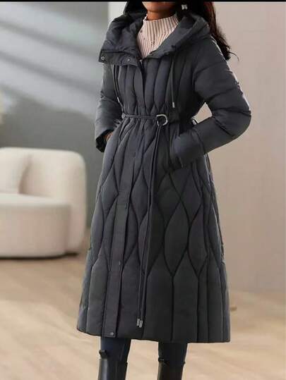 Women's Autumn/Winter Overcoat, 2025 New Fashion Hooded Padded Padded Coat, Thickened, Versatile, Slimming