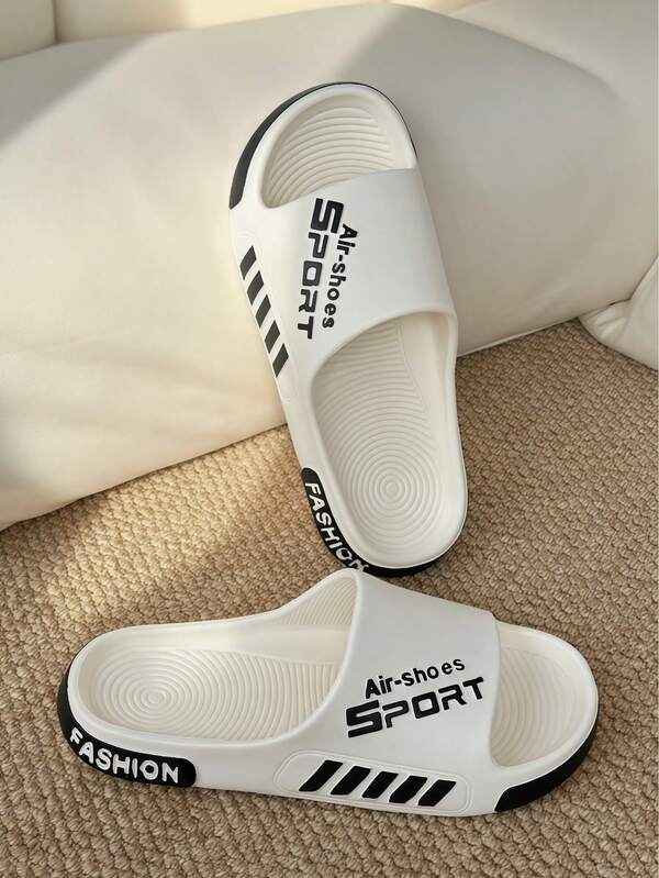 Summer New Stylish And Simple Men's Home Slippers, Suitable For Daily Casual Wear. With A Thick Sole, They Are Breathable, Soft, And Comfortable. Made Of EVA Material, They Are Non-Odorizing, Foot-Protective, And Quick-Drying, Featuring Super Cushioning. Suitable For Wearing On The Beach, Outdoor Streets, Indoor Bedrooms, Bathrooms, Etc., They Are Cool Slippers For Men And Women As A Couple Style.