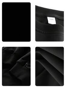 卡通墨西哥钝口螈印花圆领卫衣，休闲舒适，适合秋冬季节穿着，可爱服饰 - 黑色 - 查看 4