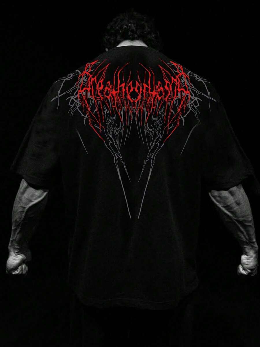 男士夏季条纹复古休闲短袖圆领T恤，涤纶面料，适合运动健身