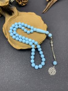 1pc 10mm 45pcs Acrylic Muslim Prayer Beads Imitation Amber Single Strand Bracelet, Men's Prayer Beads For Daily Praying, Meditation, Lightweight Luxury Accessory - Multicolor - View 5