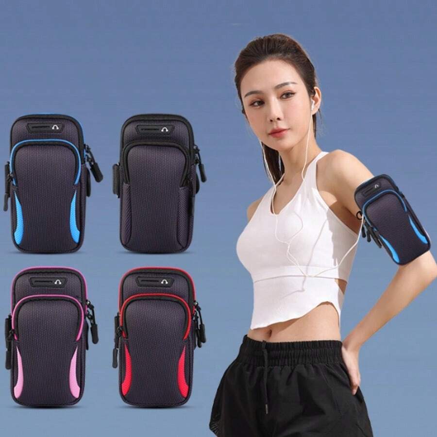 Running Phone Arm Bag: An Essential Accessory For Sports And Fitness. Crafted From Waterproof Material, It Keeps Your Device From Sweat And Rain. The Multi-Functional Design Offers Ample Space To Store Small Items Like Your Phone And Keys. Its Ergonomic Shape Fits Snugly Against The Arm Without Slipping