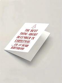 1 pieza Tarjeta de cumpleaños de diciembre y Navidad divertida con sobre "Lo mejor de diciembre es la Navidad (¡Oh y tu cumpleaños!)" - Letras cursivas elegantes y árbol de copos de nieve - Tarjeta de felicitación premium para fiestas, familia, amigos, cumpleaños de diciembre - Invitación para fiestas de todas las ocasiones - Tarjeta de Navidad divertida con sobre rojo a juego, tarjeta de Navidad divertida, tarjetas postales navideñas