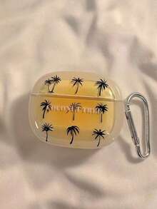 Coconut Tree Design Apple Wireless Earphone Anti-Drop Protective Case Suitable For AirPods Wireless Earphone Case, Scratch-Resistant And Anti-Fall - Clear - View 3