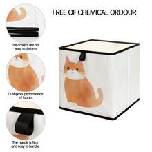 1 pieza Caja de almacenamiento abierta con estampado de gato de dibujos animados, organizador apilable, diseño resistente y de múltiples usos que ahorra espacio para el hogar, dormitorio, organización del hogar, almacenamiento debajo de la cama