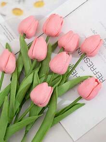 1/5/10/20pcs Romantic Premium Artificial Flowers Centerpieces,Plastic Flowers Real Touch Tulips Silk Bouquet, Artificial Flowers For Wedding Room Home Hotel Party Event New Years Gifts Handheld Flower Arrangement For Valentine's Day Wedding/Home/Bedroom/Living Room/Table Decoration/Bride's Bouquet/Outdoor Garden