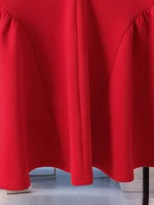 2026 Elegant Solid Color Backless Zipper Bow Tie Dress, Fashion Versatile, Suitable For Dates, Autumn/Winter, New Year, Valentine's Day, Available In Red, Pink, Black Spring - Red - View 7