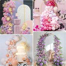 2pcs Arco para Decoración Base para Fiesta Decoración 1.2/1.5/1.8/2.0/2.2m, Soporte Para Globos Flores para Fiestas,Bodas,Festivales,Decoración navideña - Dorado - Ver 10