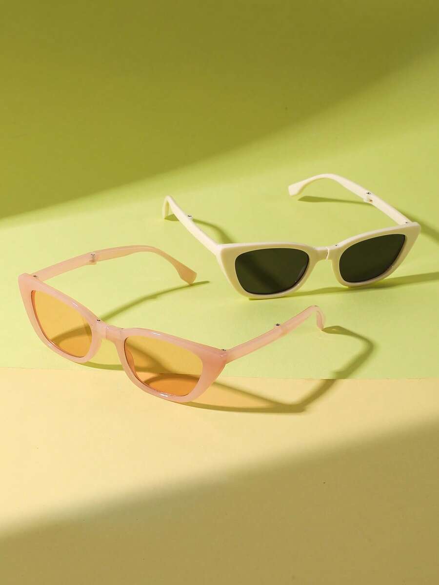 2pcs Kids Retro Foldable Eyeglasses Set, Fashionable Y2K Novelty Decorative Glasses, Suitable For Boys And Girls Daily Wear, Photo Shoot, Graduation, Back To School, Valentine's Day Gift