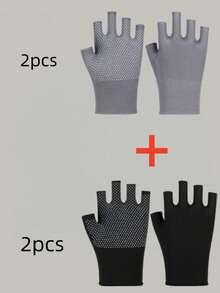 Wear-Resistant Full Palm Anti-Slip Nylon Dot-Coated Fingerless Breathable Work Gloves, Suitable For Express Packaging, Sorting, Outdoor Fishing, Fitness Cycling, Construction Work, Farm, And Garden Labor. If You Love Your Husband, Buy Him A Pair