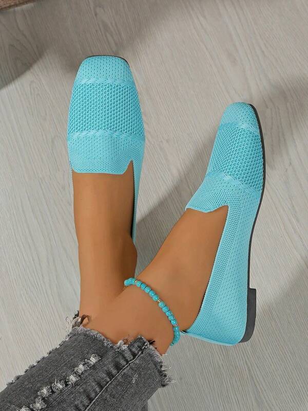 Sapatos femininos confortáveis, leves e estilosos para ambientes internos e externos, com bico quadrado