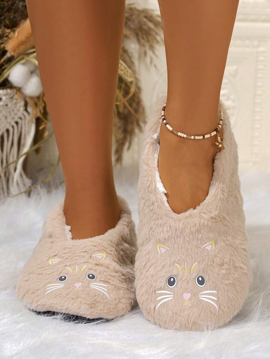 Women's Winter Indoor Slippers, Fashionable Thermal Lining, Warm & Quiet Indoor Casual Flat Shoes