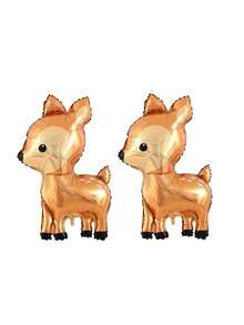 2 Peças Balões de Alumínio em Forma de Rena Estéreo 4D, Decoração de Natal