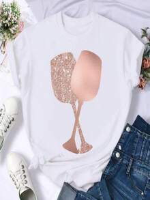 2025 Champion Tank Davis All Match American Fashion Brand Printed Men's And Women's Loose Summer Loose Short Sleeve T Shirt - 白色 - 查看 1