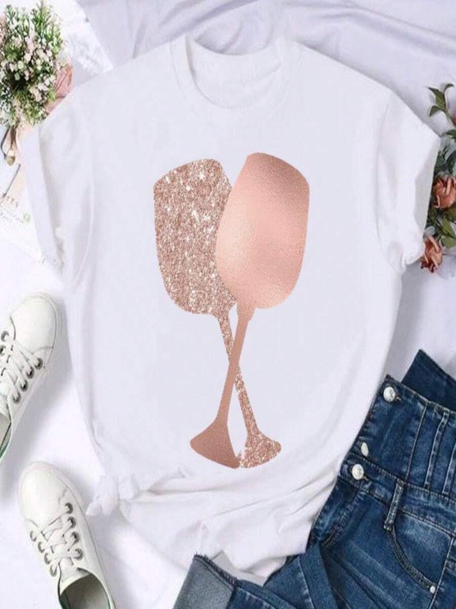 2025 Champion Tank Davis All Match American Fashion Brand Printed Men's And Women's Loose Summer Loose Short Sleeve T Shirt - 白色 - 查看 1