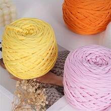 1/2pcs T-Shirt Yarn, Large 300g ± 20g T-Shirt Yarn Roll - 2cm Wide, Woven Fabric Knitted Yarn, Soft & Versatile For DIY Crafts, Used For Crocheting And Knitting Bags, Cushions, Dolls, Blankets, Slippers, Handicraft Crochet Projects, Available In Multiple Colors, Multicolor Yarn | Polyester Yarn | Acrylic Yarn | Crochet Yarn | Crafting Yarn | Vibrant Yarn Balls | Versatile Crafting Material, Knitting Accessories And Supplies