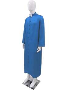 Men's Cassock Robe Church Robe Choir Minister Clergy Pulpit Liturgical 5 Colorshalloween - Blue - View 7