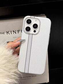 奢华碳纤维纹理防震保险杠手机壳适用于 iPhone16 14 Pro 13 12 15 Pro Max 硬背壳保护套 FundasiPhone17/17pro/17promax - 白色 - 查看 3