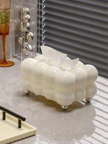 1 Stück stilvoller und niedlicher kugelförmiger Kunststoff Taschentuchbox, geeignet für das Wohnzimmer als hochwertige und luxuriöse Teetischschmuckserviette für den Heimgebrauch, Heimartikel, Tisch, Heimdekoration, Heimorganisation und -lagerung, Raumdekoration, Schlafzimmerdekoration, Küchenausstattung, Küchenhelfer, Küchenorganizer