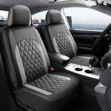 New PU Leather Full Car Seat Cover Set, Front Seats + Rear Bench Seat Covers, Car Seat Protector, Made Of Polyester Fiber, Comfortable, Easy Installation, Washable, Suitable For All Seasons And Most Car Models, Essential Car Accessory, Car Interior, Automotive Supplies